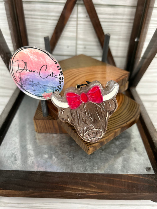 Mini Highland cow ( vent clip)